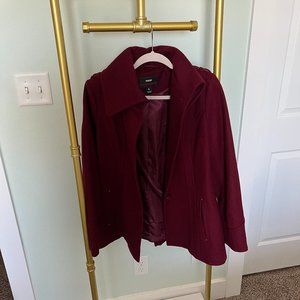 Miss Sixty Pea Coat - Size Large in Maroon